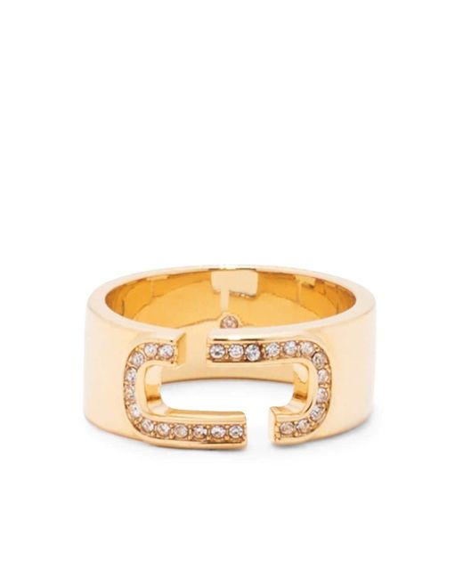 Marc Jacobs crystal-embellished monogram ring