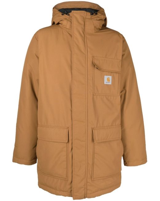 Carhartt Wip logo-patch detail hooded coat