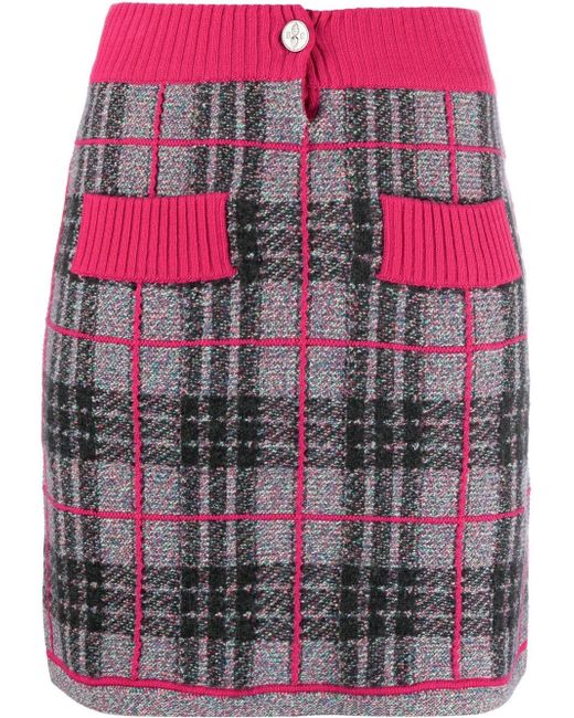 Barrie tartan-check print skirt