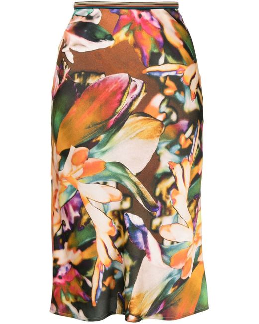 Paul Smith floral-print midi skirt