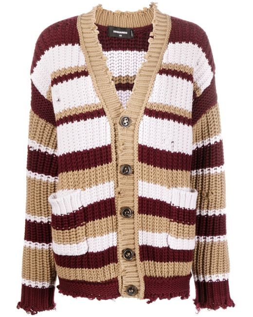 Dsquared2 striped buttoned cardigan