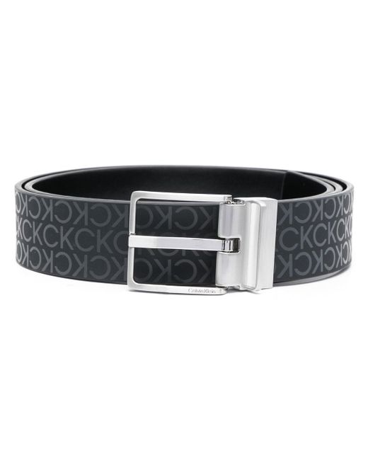 Calvin Klein monogram-logo leather belt