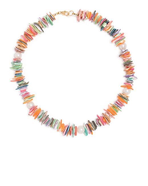 A Sinner in Pearls pearl rainbow shell bead necklace