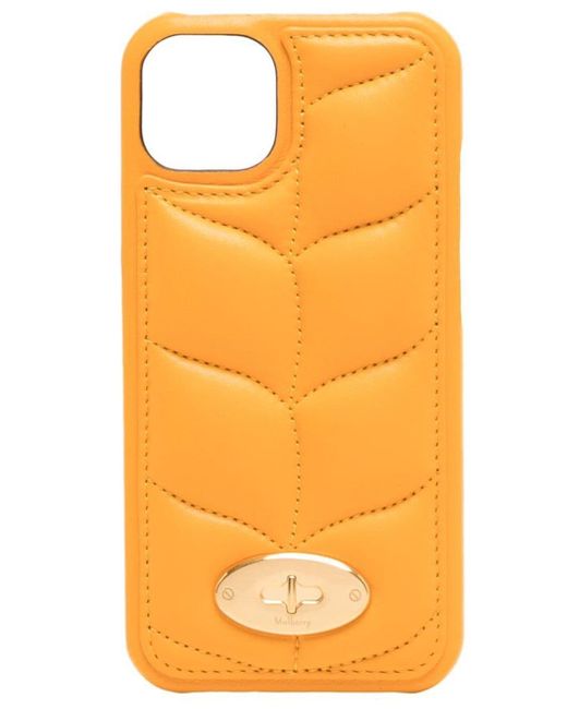Mulberry quilted-finish iPhone 13 case