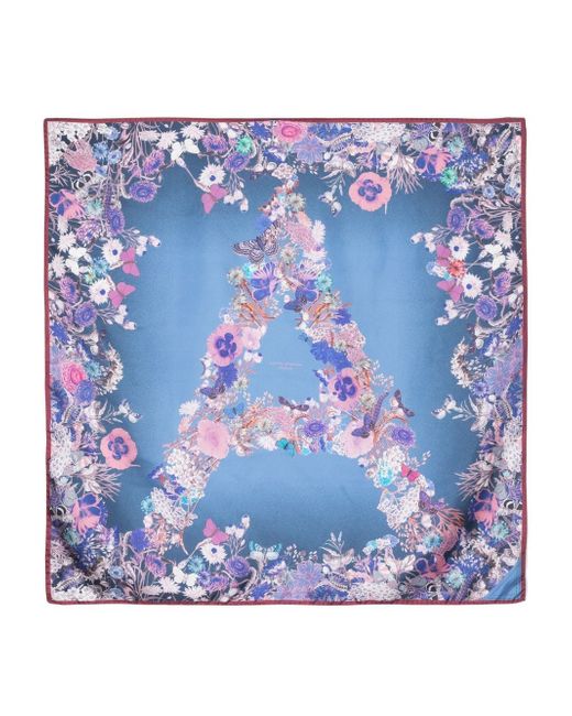 Aspinal of London floral-print silk scarf