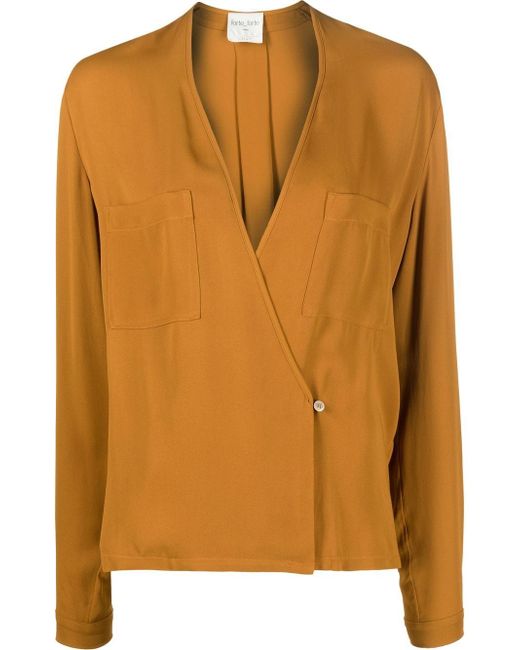 Forte-Forte button-front long-sleeve blouse