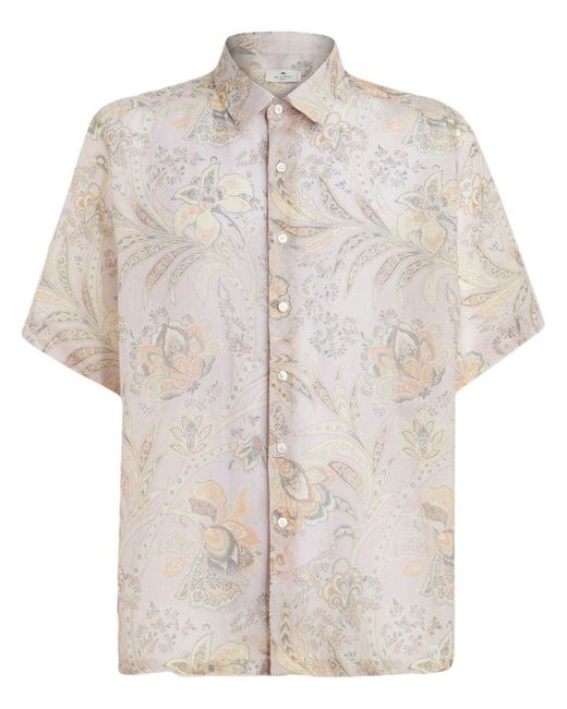 Etro floral-print short-sleeved shirt