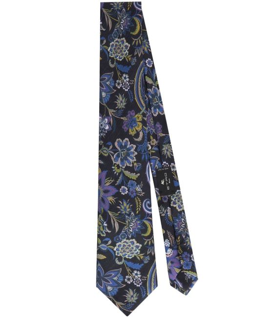 Etro floral-print silk tie