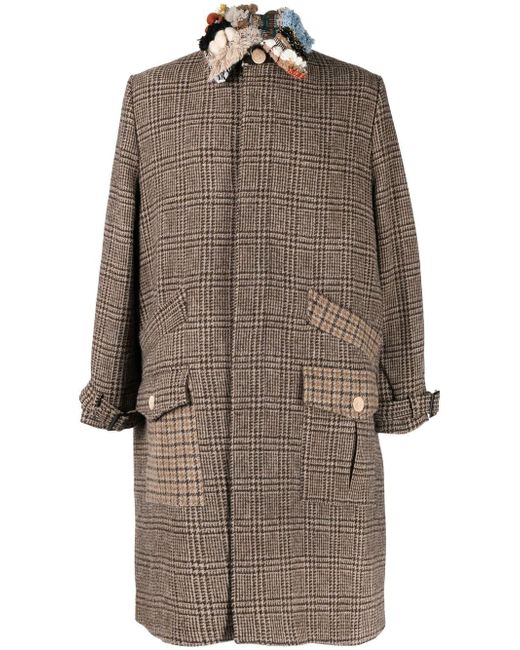 Bethany Williams appliqué-collar wool coat