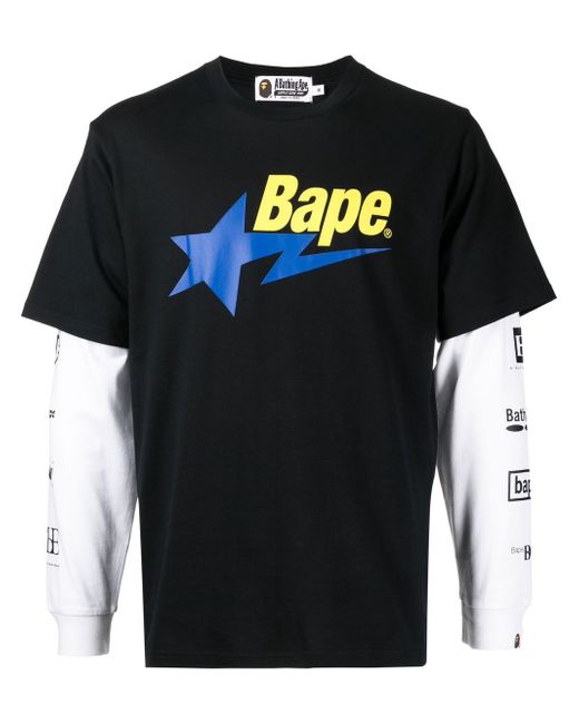 A Bathing Ape BAPE STA layered long-sleeve T-shirt