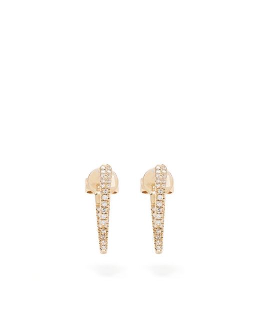 EF Collection 14kt yellow Mini Hook diamond earrings