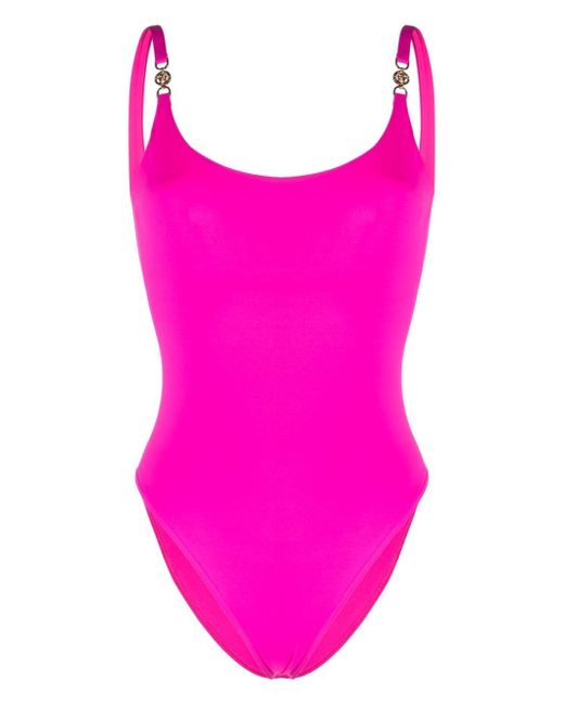 Versace medusa-plaque backless swimsuit