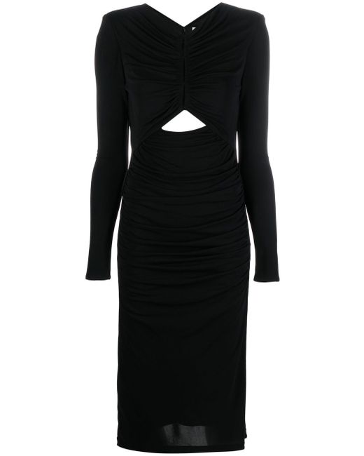 Roland Mouret ruched long-sleeved maxi dress