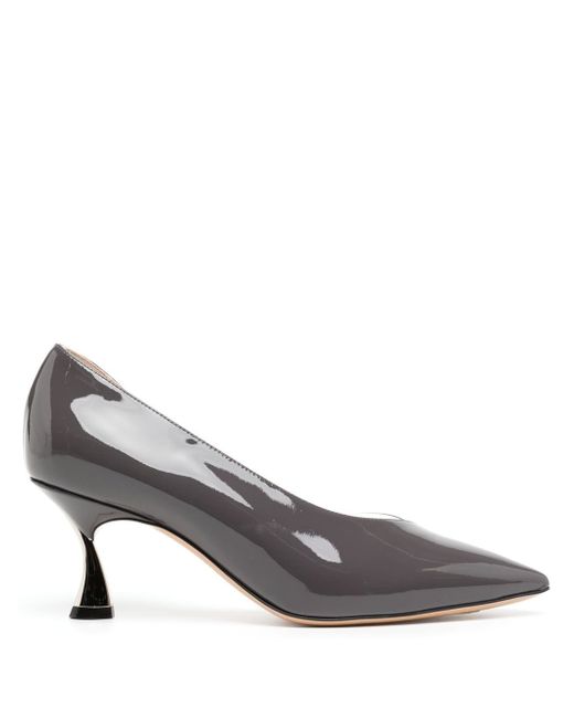 Casadei pointed-toe high-shine finish pumps