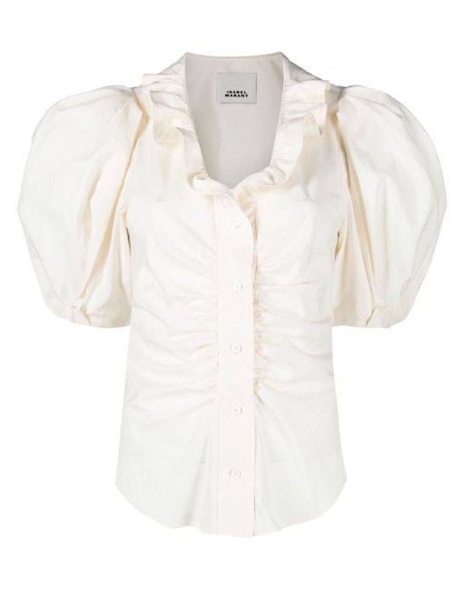Isabel Marant ruffle-neck ruched blouse