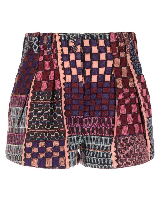 Ulla Johnson patchwork-print cotton shorts