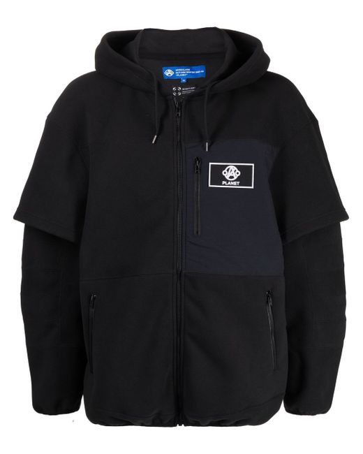 Anrealage logo patch zip-up hoodie