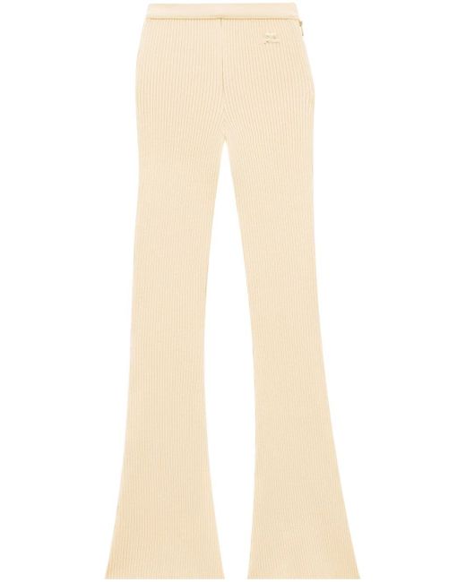 Courrèges Reedition rib-knit flared trousers
