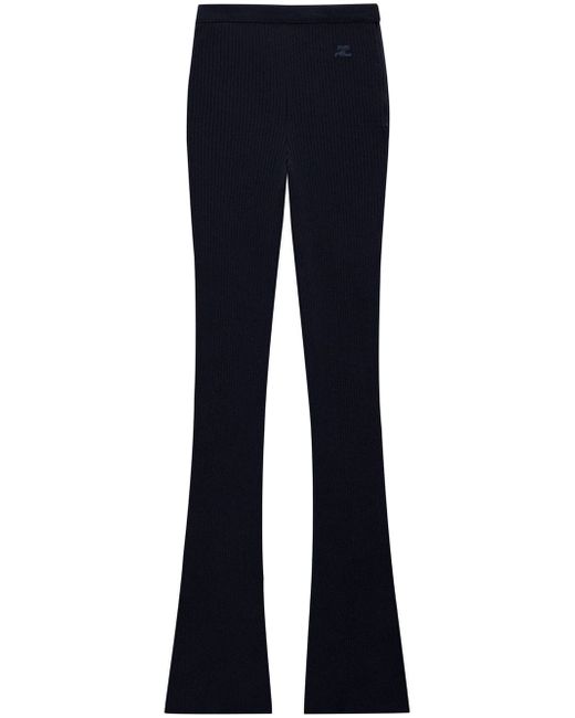 Courrèges ribbed flared-leg trousers