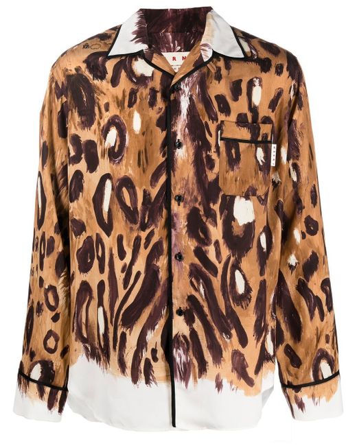 Marni leopard-print button-up shirt
