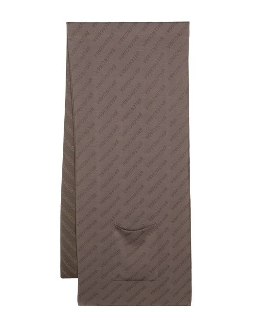 Balenciaga logo-jacquard patch-pocket scarf