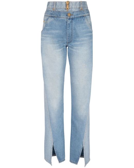 Balmain high-rise straight jeans