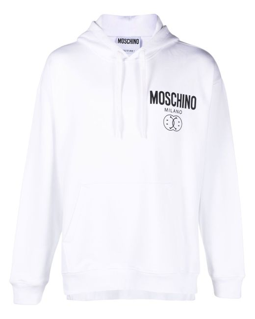 Moschino smile logo-print cotton hoodie