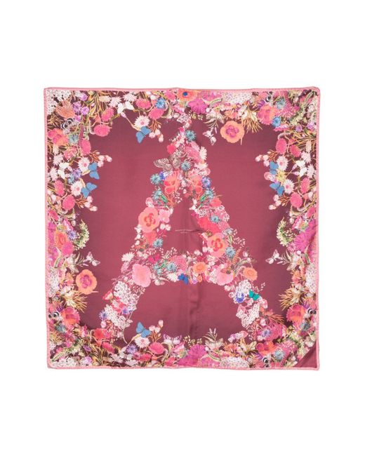 Aspinal of London floral-print silk scarf