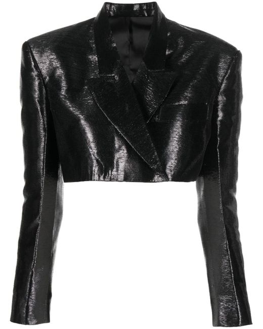Concepto cropped high-shine finish jacket