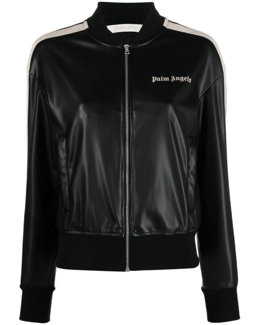Palm Angels faux-leather bomber jacket