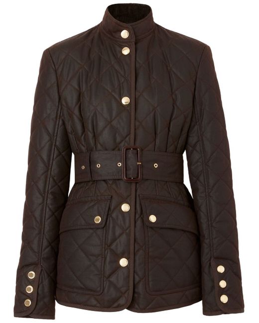 Burberry belted quilted jacket