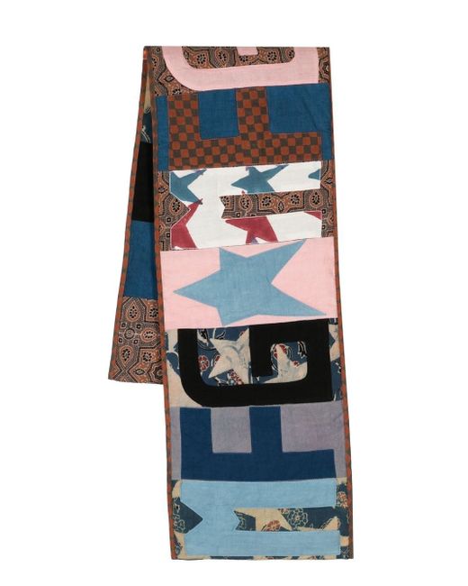 STORY mfg. patchwork monogrammed scarf