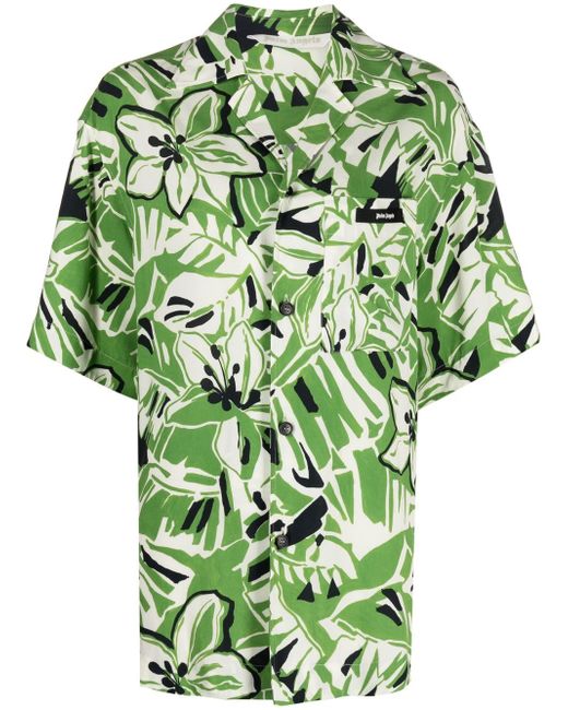 Palm Angels hibiscus-print short-sleeve shirt