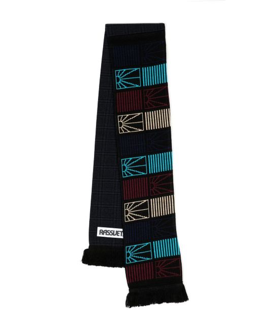Paccbet patterned intarsia-knit scarf