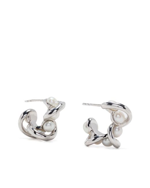 Missoma Molten pearl hoop earrings