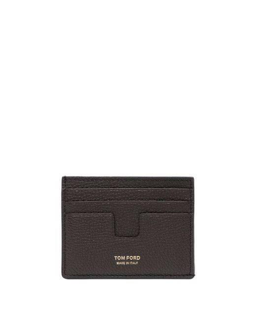 Tom Ford logo-print leather card wallet