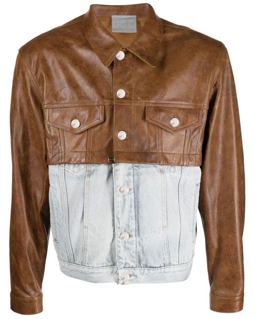 Vtmnts leather and denim jacket