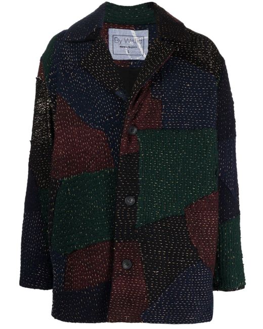 By Walid Jacob patchwork wool coat