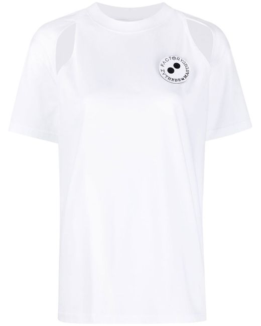 Az Factory logo print cut-out T-shirt