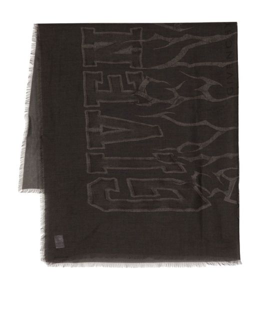 Givenchy logo-print modal-cashmere scarf