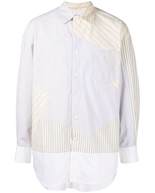 Feng Chen Wang long-sleeve patchwork shirt