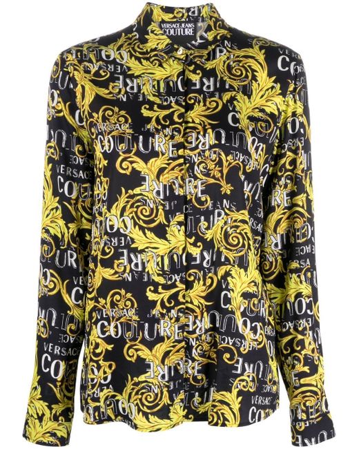 Versace Jeans Couture logo print buttoned shirt