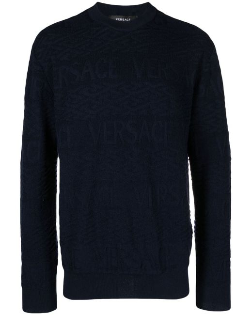 Versace logo jacquard woollen jumper