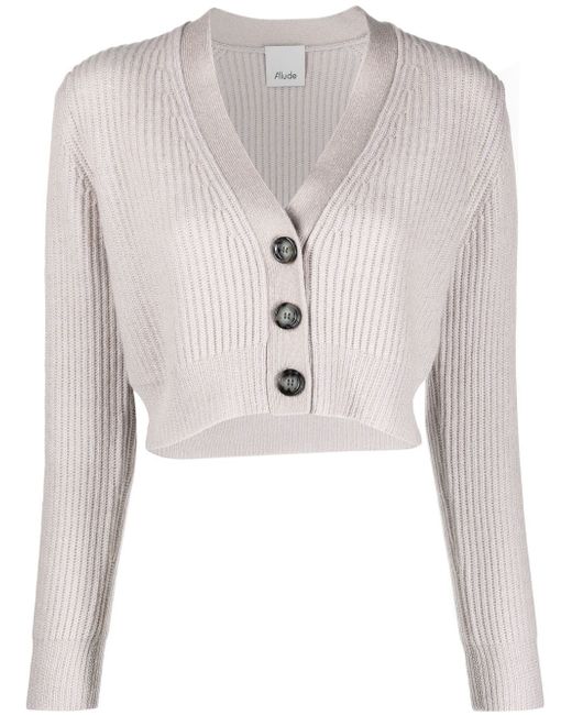 Allude cashmere ribbed-knit cardigan