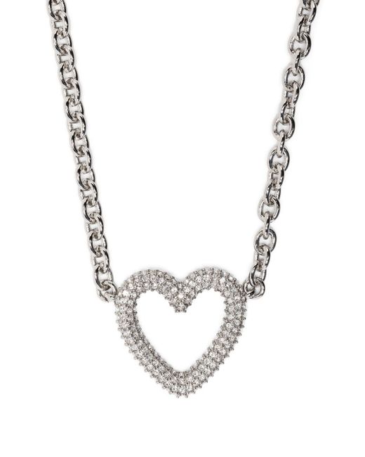 Mach & Mach heart-shape crystal-embellished necklace