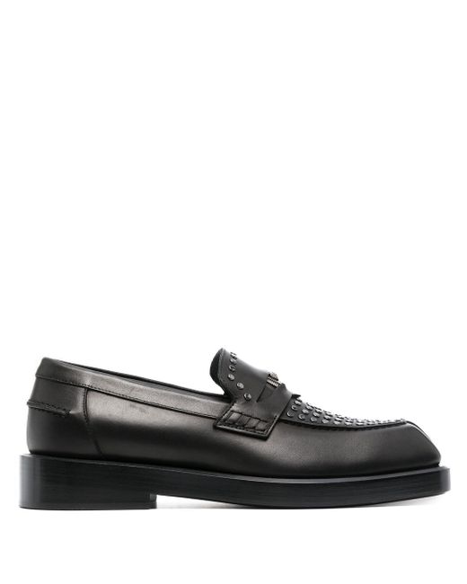 Versace square-toe studded loafers