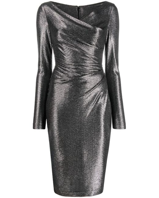 Talbot Runhof metallic-sheen fitted dress
