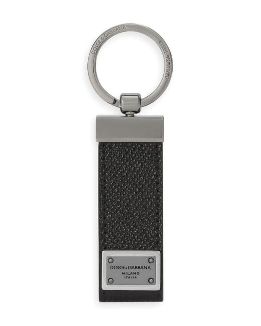 Dolce & Gabbana logo-plaque leather keyring