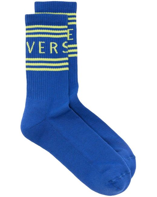 Versace intarsia-knit logo socks