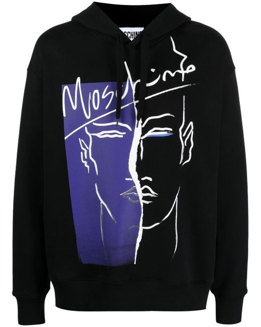 Moschino logo illustration-print pullover hoodie